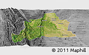 Satellite Panoramic Map of Kani, desaturated