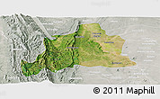Satellite Panoramic Map of Kani, lighten, semi-desaturated