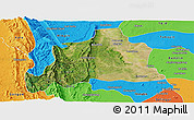 Satellite Panoramic Map of Kani, political outside