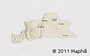 Shaded Relief Panoramic Map of Kani, cropped outside