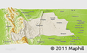 Shaded Relief Panoramic Map of Kani, physical outside