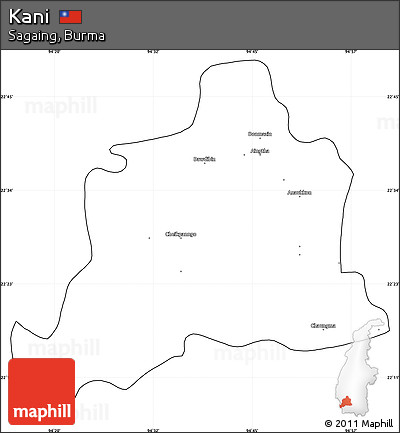 Blank Simple Map of Kani, cropped outside
