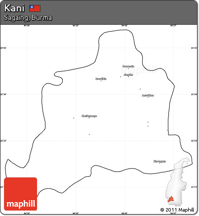 Blank Simple Map of Kani, cropped outside
