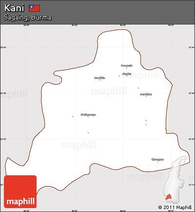 Classic Style Simple Map of Kani, cropped outside