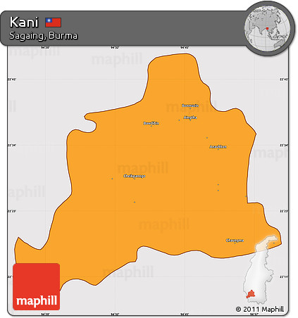 Political Simple Map of Kani, cropped outside