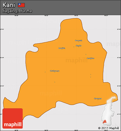 Political Simple Map of Kani, cropped outside