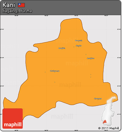 Political Simple Map of Kani, cropped outside