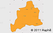 Political Simple Map of Kani, cropped outside