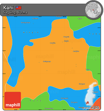 Political Simple Map of Kani