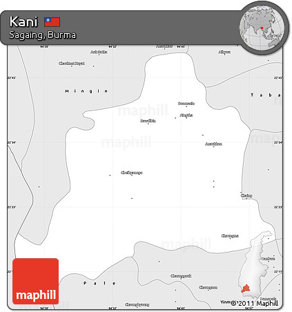 Silver Style Simple Map of Kani