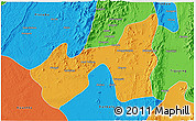 Political 3D Map of Kawlin