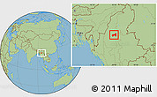 Savanna Style Location Map of Kawlin