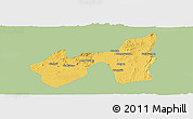 Savanna Style Panoramic Map of Kawlin, single color outside