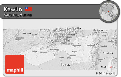Silver Style Panoramic Map of Kawlin
