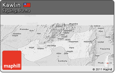 Silver Style Panoramic Map of Kawlin
