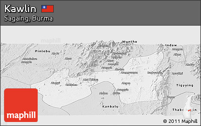Silver Style Panoramic Map of Kawlin