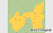 Savanna Style Simple Map of Kawlin, single color outside