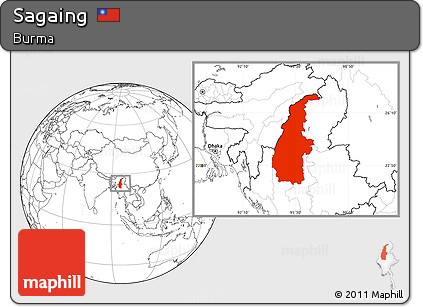 Blank Location Map of Sagaing