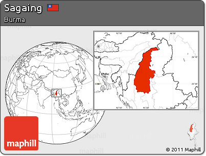 Blank Location Map of Sagaing