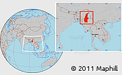 Gray Location Map of Sagaing, within the entire country