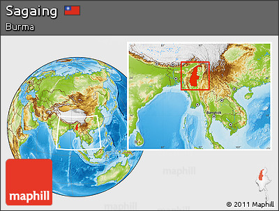 Physical Location Map of Sagaing, within the entire country