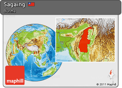 Physical Location Map of Sagaing