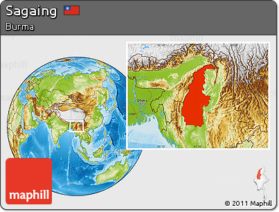 Physical Location Map of Sagaing