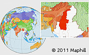 Political Location Map of Sagaing, highlighted country