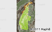 Physical Map of Sagaing, darken, semi-desaturated