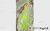 Physical Map of Sagaing, semi-desaturated