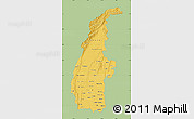 Savanna Style Map of Sagaing, single color outside