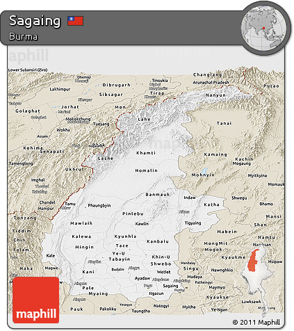 Classic Style Panoramic Map of Sagaing
