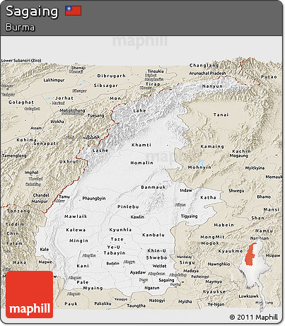 Classic Style Panoramic Map of Sagaing