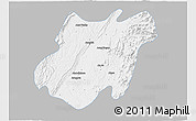Gray 3D Map of Pinlebu, single color outside