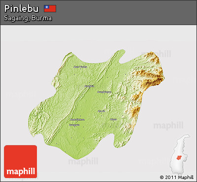 Physical 3D Map of Pinlebu, cropped outside