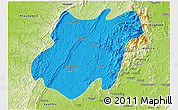 Political 3D Map of Pinlebu, physical outside