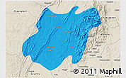 Political 3D Map of Pinlebu, shaded relief outside
