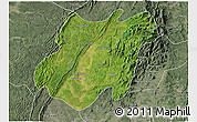 Satellite 3D Map of Pinlebu, semi-desaturated