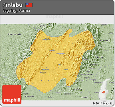 Savanna Style 3D Map of Pinlebu