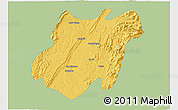 Savanna Style 3D Map of Pinlebu, single color outside