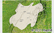 Shaded Relief 3D Map of Pinlebu, satellite outside
