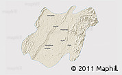 Shaded Relief 3D Map of Pinlebu, single color outside