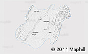 Silver Style 3D Map of Pinlebu, single color outside