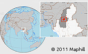 Gray Location Map of Pinlebu, highlighted country, highlighted parent region