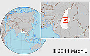 Gray Location Map of Pinlebu, highlighted parent region