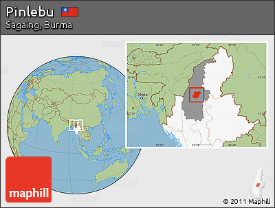 Savanna Style Location Map of Pinlebu, highlighted country, highlighted parent region
