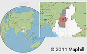 Savanna Style Location Map of Pinlebu, highlighted country, highlighted parent region