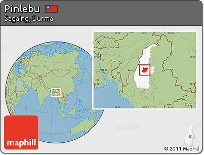 Savanna Style Location Map of Pinlebu, highlighted parent region