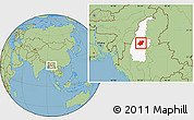 Savanna Style Location Map of Pinlebu, highlighted parent region