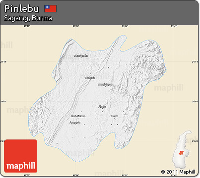 Classic Style Map of Pinlebu, single color outside